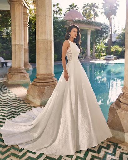 High Neck Wedding Dress with Sleeves