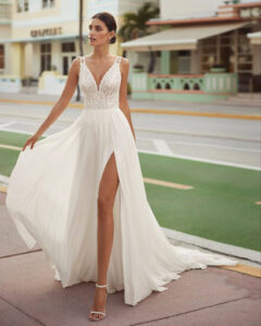 wedding dress in the beach